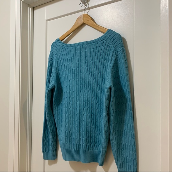 2 Set - EDDIE BAUER - Vintage Cable Knit - V Neck Sweaters - Women’s L - Picture 5 of 11